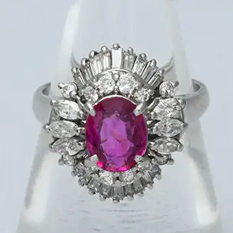 ルビー リング pt900 宝石1.24ct 1.17ct